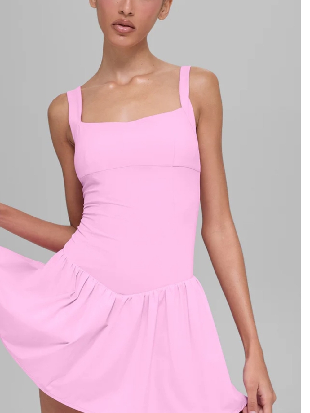 Alo Pink Square-Neck Dress Retail Is 190$ Selling For A Steal Women Size Large